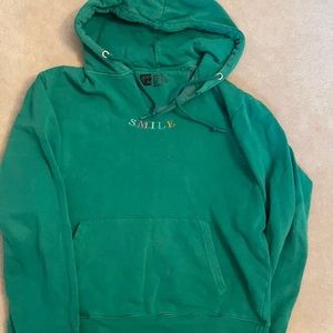 Emerald green hoodie with stitching
